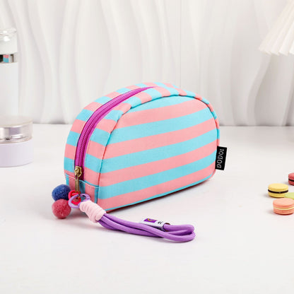 Canvas Striped Toiletry Bag