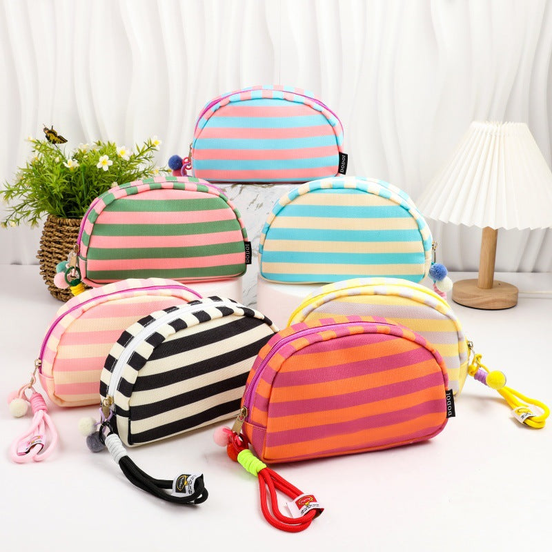 Canvas Striped Toiletry Bag