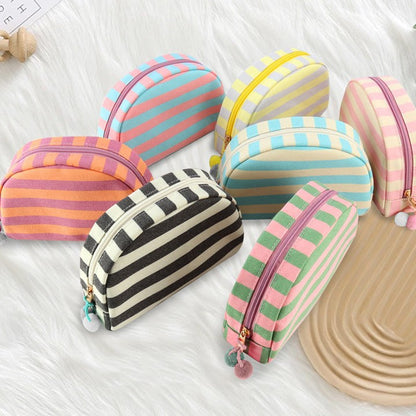 Canvas Striped Toiletry Bag