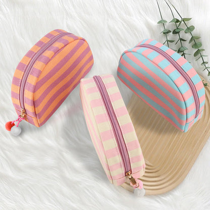 Canvas Striped Toiletry Bag