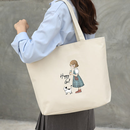 Canvas Tote Bag with Trendy Prints