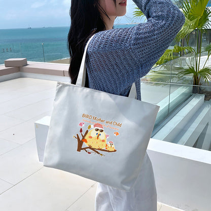 Canvas Tote Bag with Trendy Prints