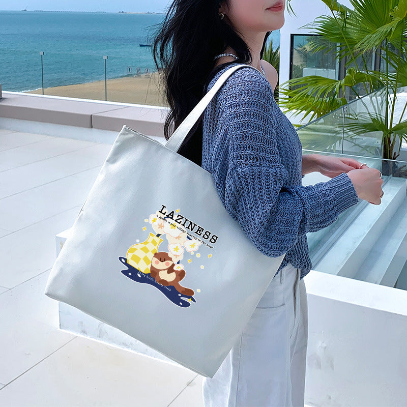 Canvas Tote Bag with Trendy Prints