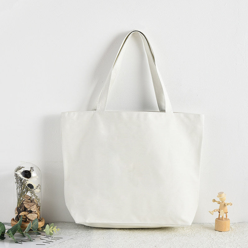 Canvas Tote Bag with Zipper Compartments