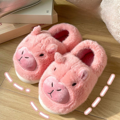 Capibara fuzzy slippers