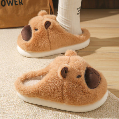 Capibara fuzzy slippers