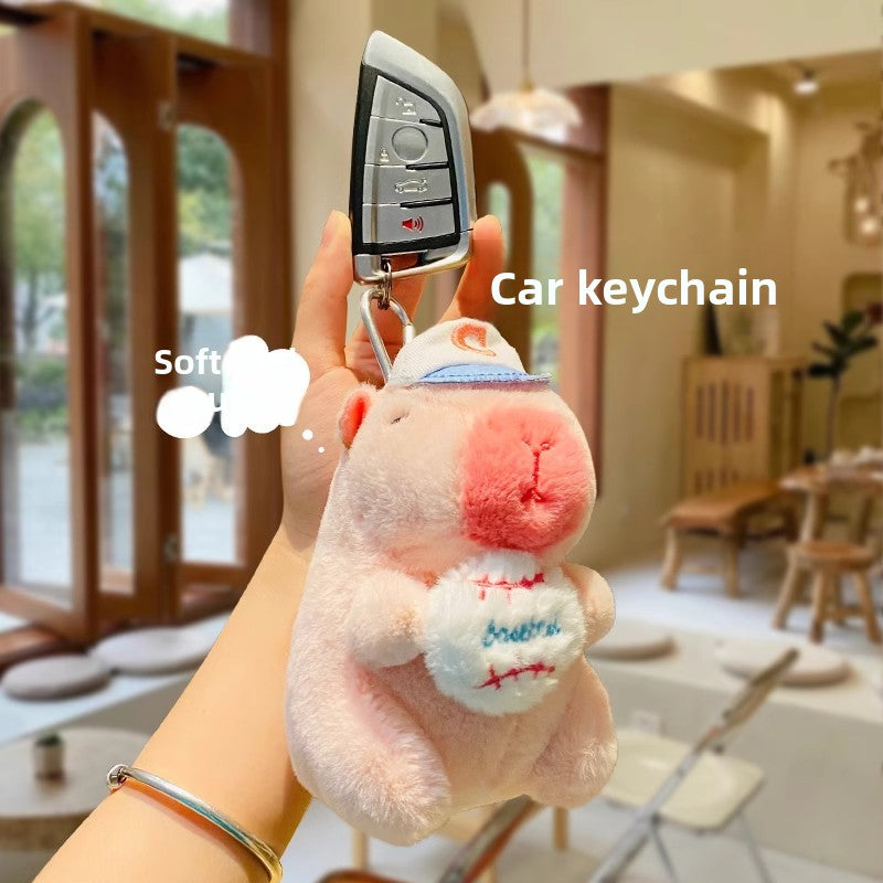 Capibara plush keychain