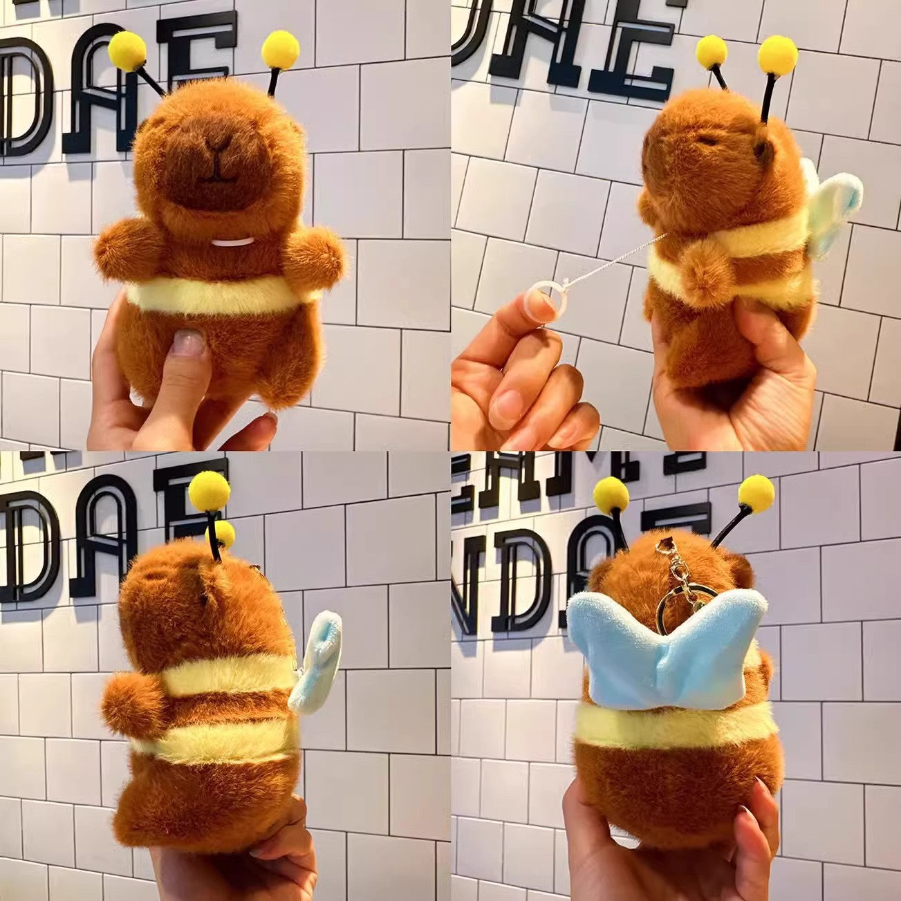 Capibara plush keychain