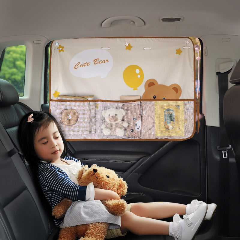 Car cartoon sunshade curtain