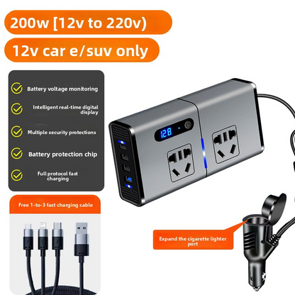 Car Charger Inverter Converter 12V 24V to 220V Socket with Fast Charging