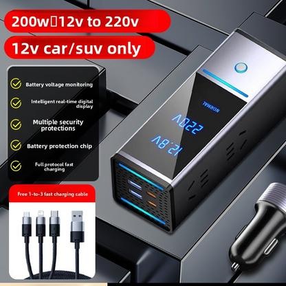 Car Charger Inverter Converter 12V 24V to 220V Socket with Fast Charging