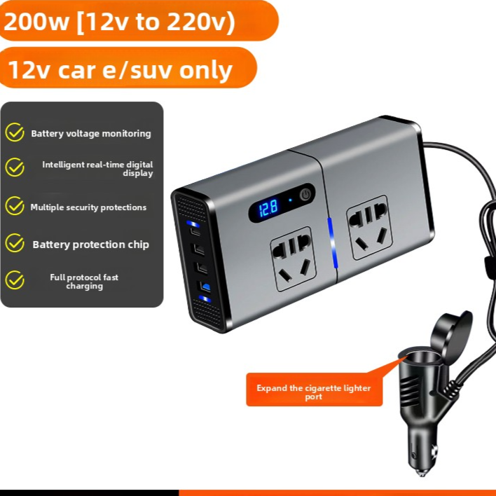 Car Charger Inverter Converter 12V 24V to 220V Socket with Fast Charging