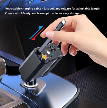 Car Charger with Retractable Cable 120W Fast Charging