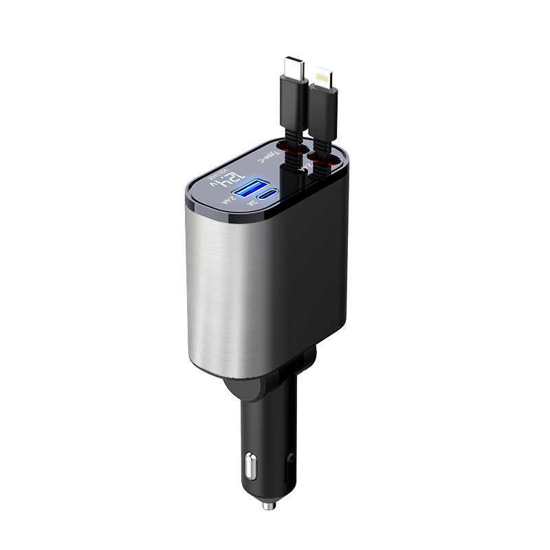 Car Charger with Retractable Cable 120W Fast Charging