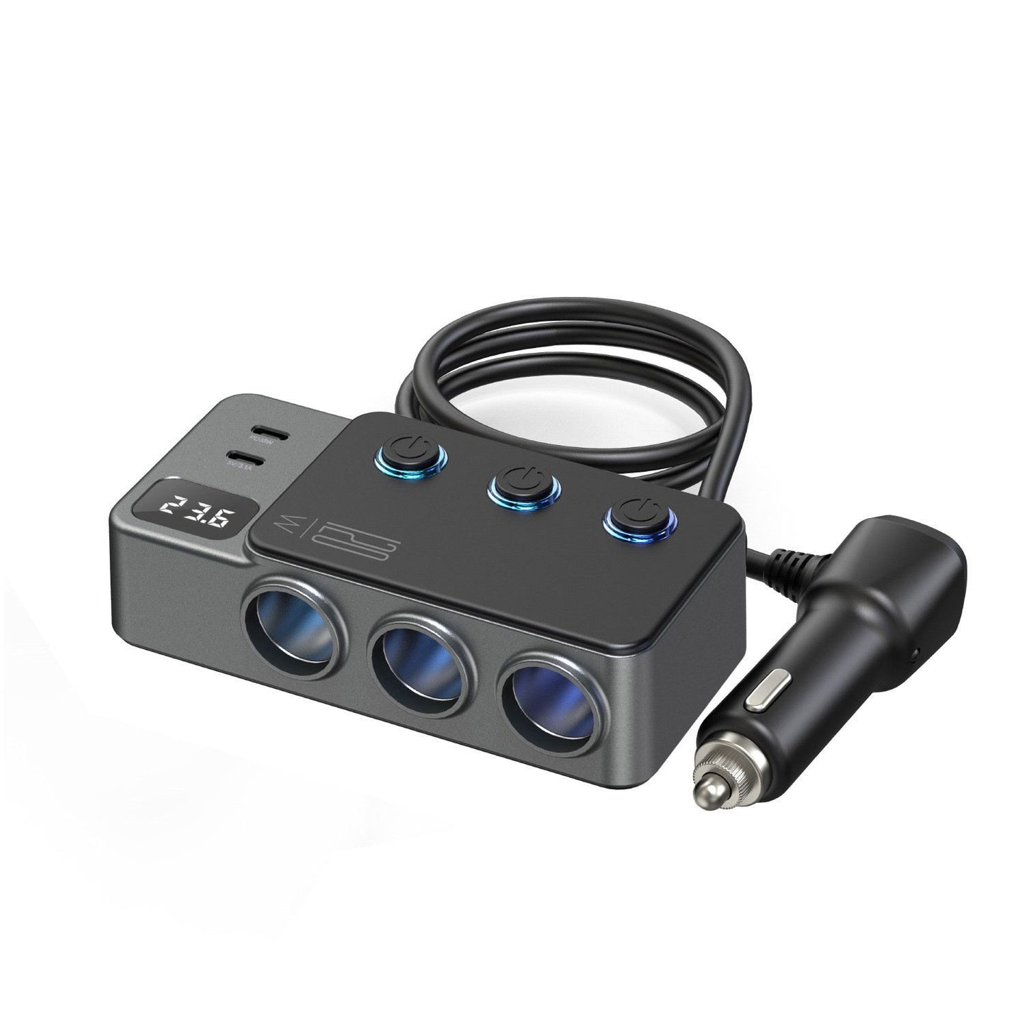 Car Cigarette Lighter Charger with 3USB Ports PD Fast Charge