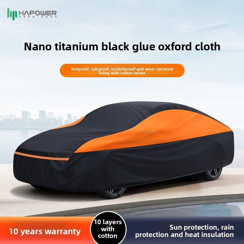 Car Cover, Sun Protection, Rainproof, Heat Insulation, Thickened Oxford Cloth, Dustproof, Full Cover, Universal for All Seasons