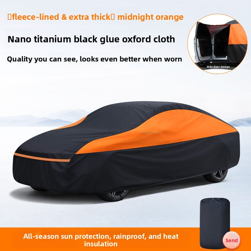 Car Cover, Sun Protection, Rainproof, Heat Insulation, Thickened Oxford Cloth, Dustproof, Full Cover, Universal for All Seasons