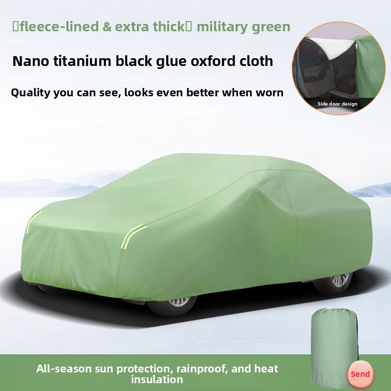 Car Cover, Sun Protection, Rainproof, Heat Insulation, Thickened Oxford Cloth, Dustproof, Full Cover, Universal for All Seasons