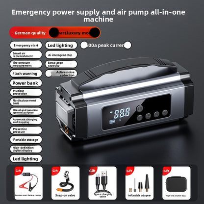 Car Emergency Jump Starter with Air Compressor and Power Bank