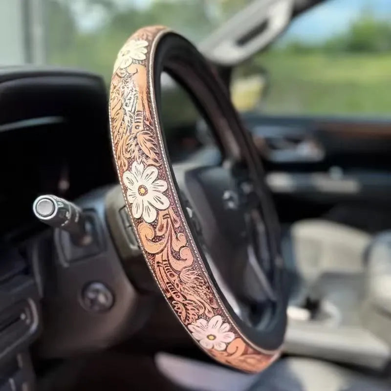 Car floral steering wheel cover
