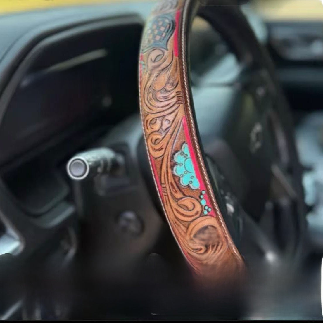 Car floral steering wheel cover