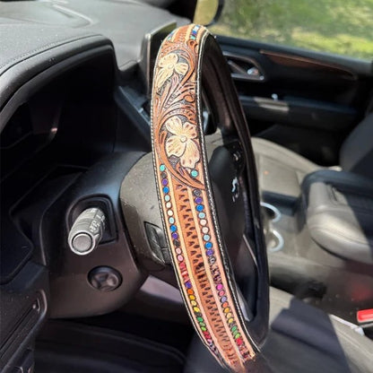 Car floral steering wheel cover
