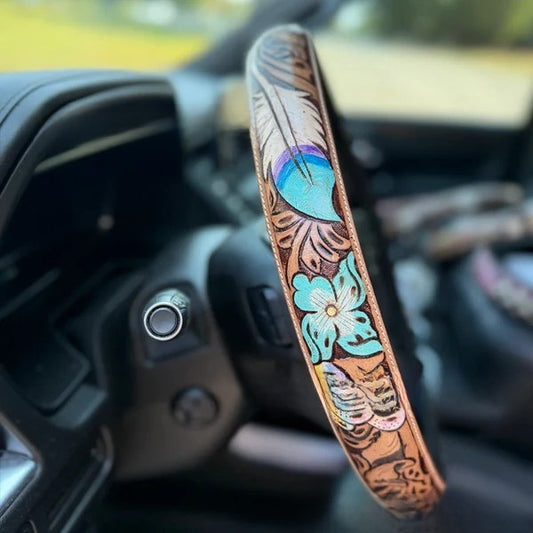 Car floral steering wheel cover