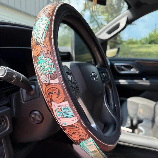 Car floral steering wheel cover