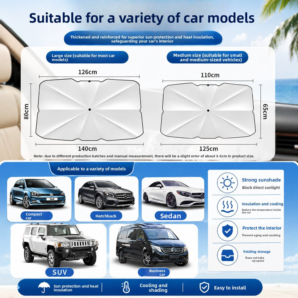 Car Front Windshield Sunshade