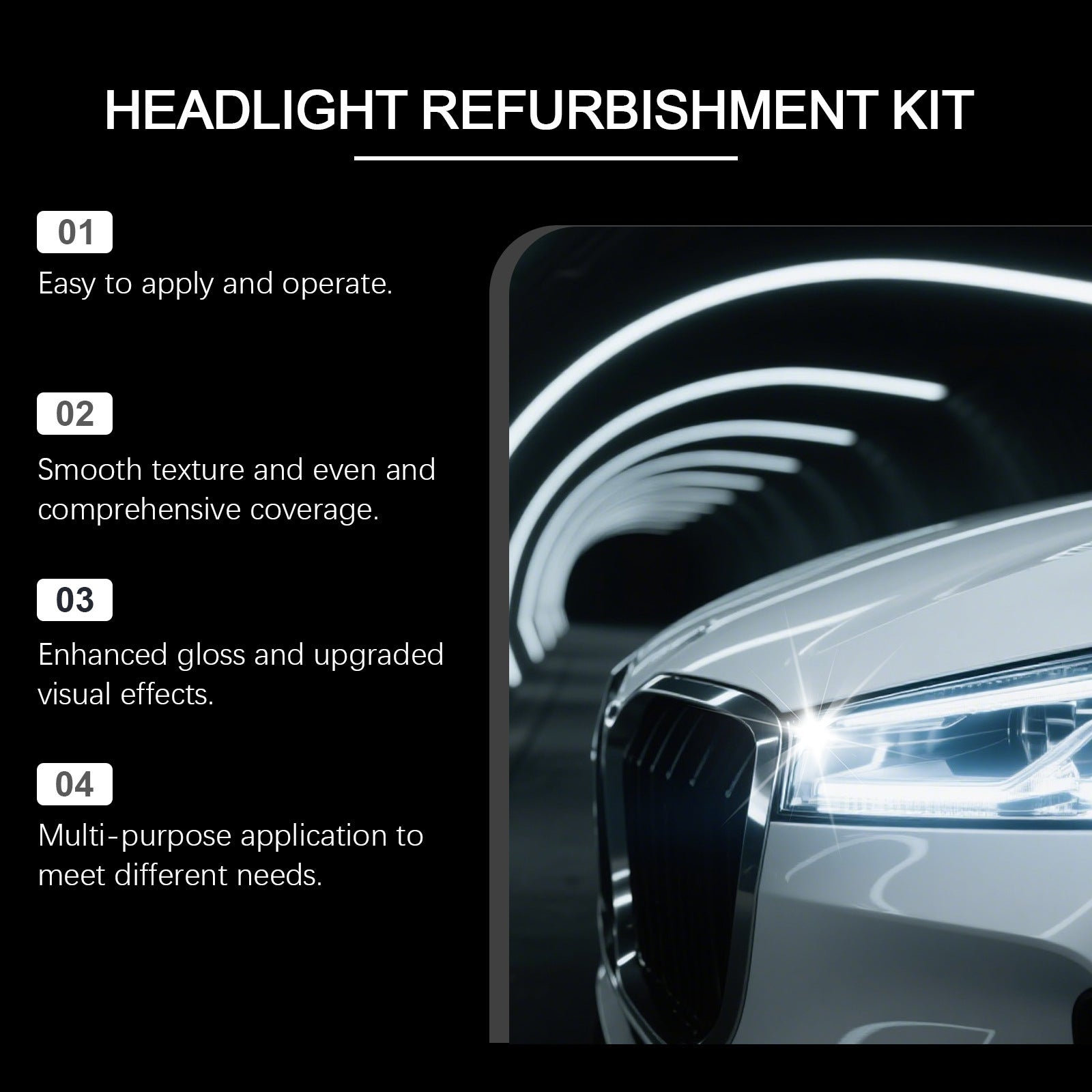 Car Headlight Restoration and Protection Kit