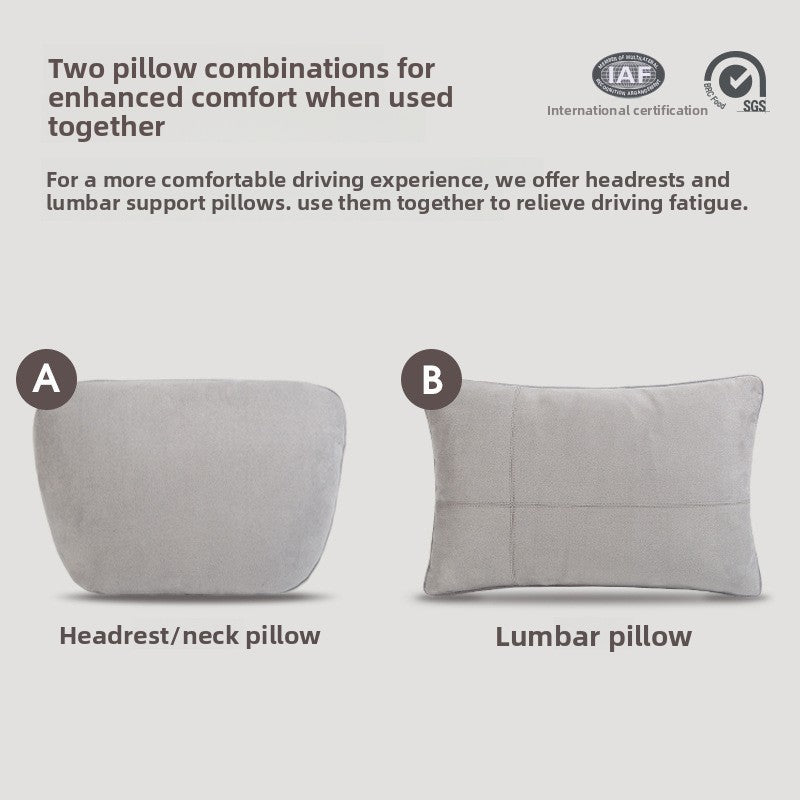 Car Headrest and Lumbar Support Pillow