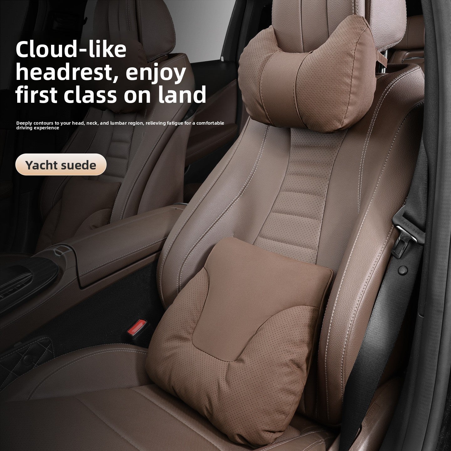 Car Headrest Neck Pillow and Lumbar Support Set