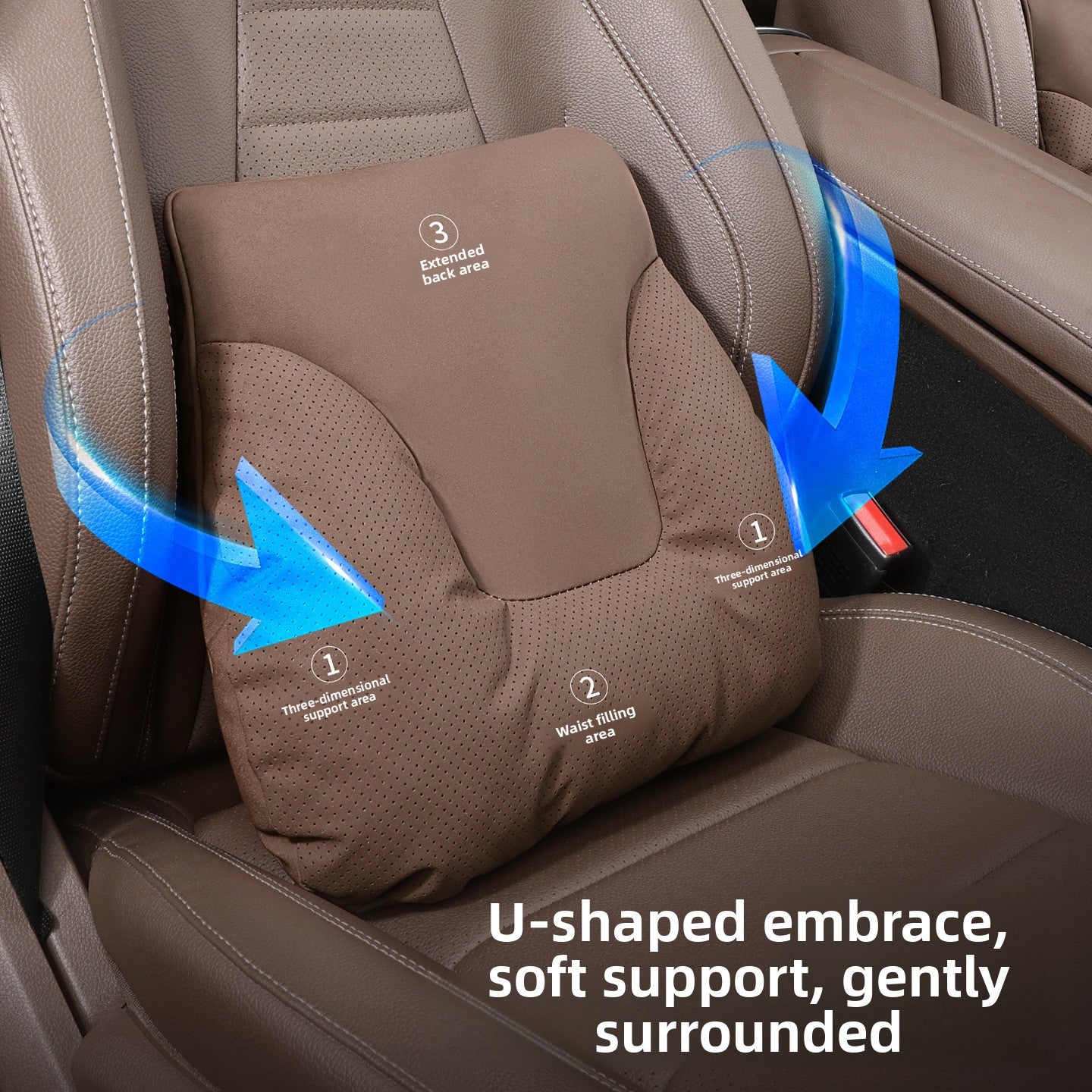 Car Headrest Neck Pillow and Lumbar Support Set