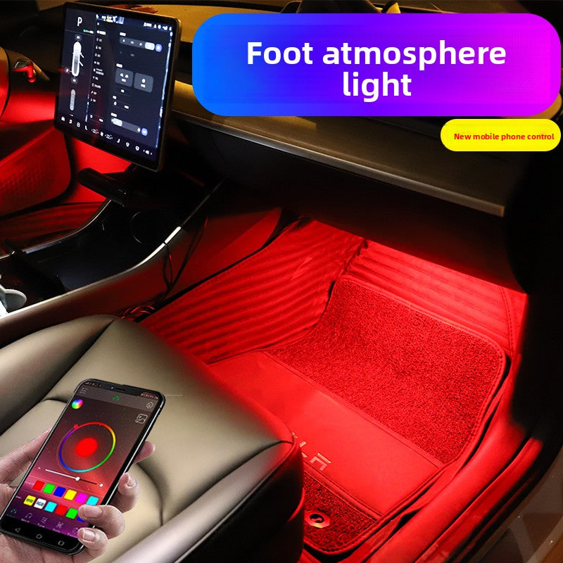 Car Interior LED Ambient Lighting with App and Sound Control