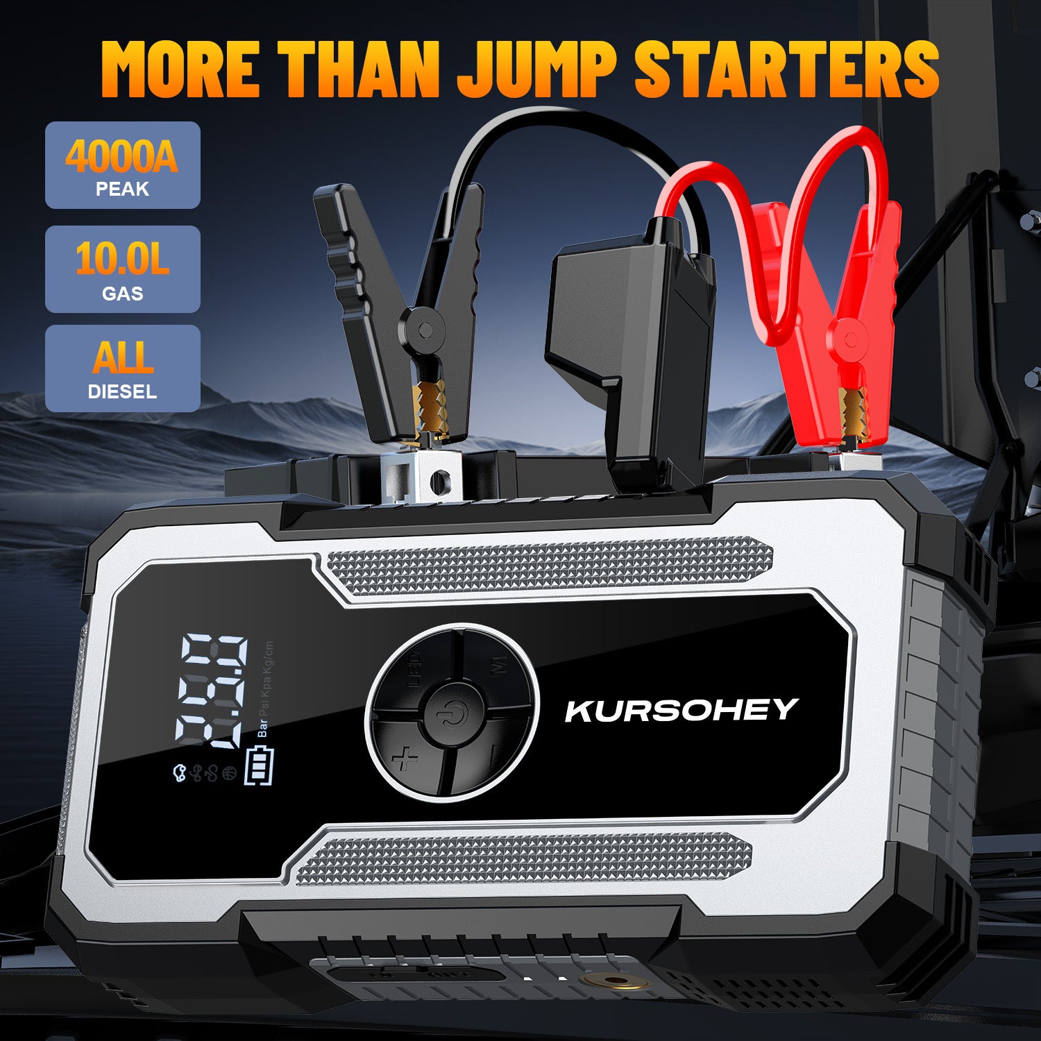 Car Jump Starter and Air Compressor Combo 12V Power Bank