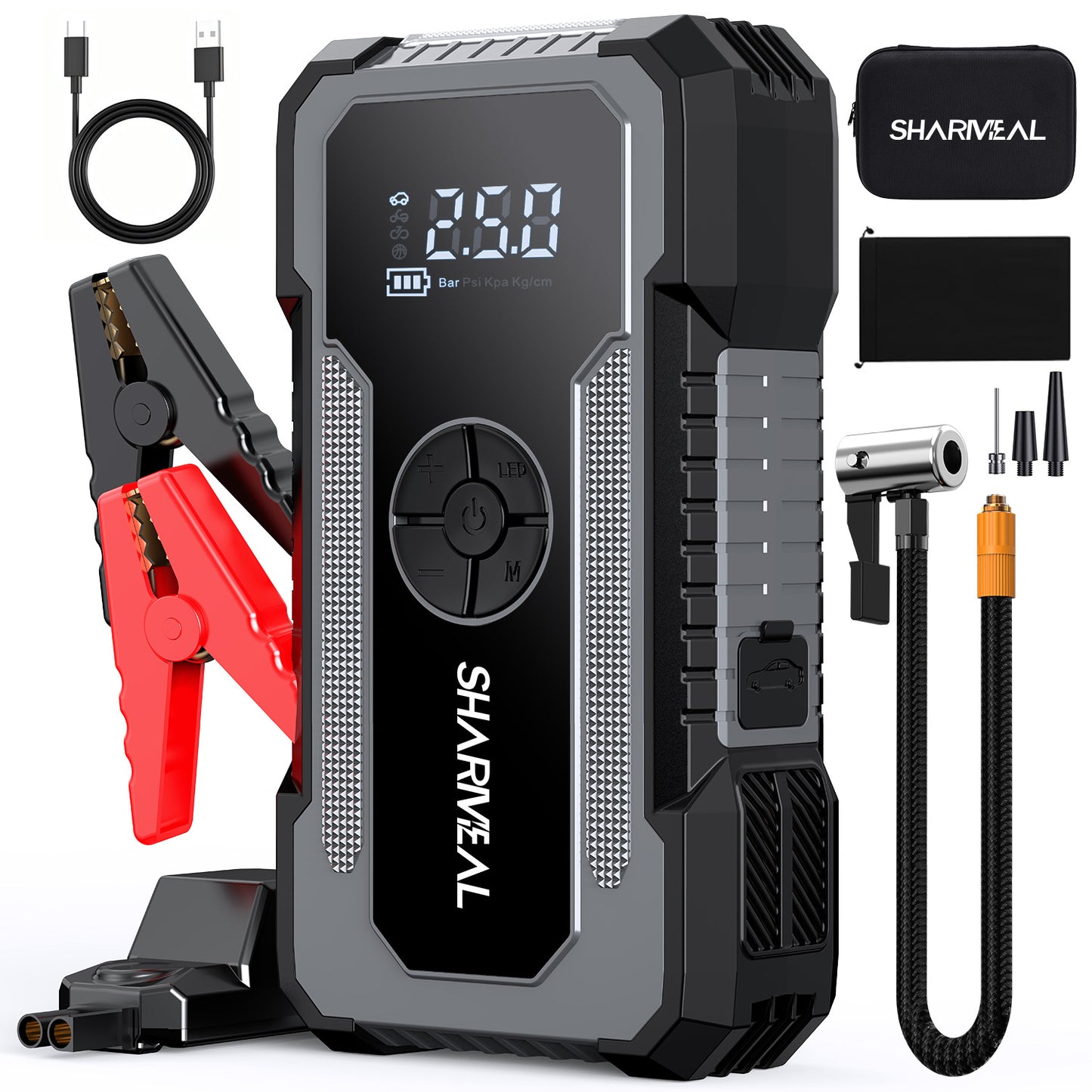 Car Jump Starter and Air Compressor Combo 12V Power Bank