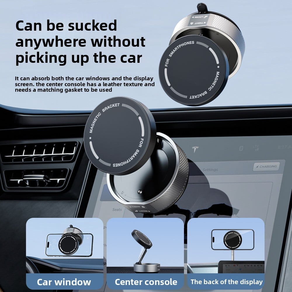 Car mobile phone bracket vacuum adsorption magnetic bracket multi-scene angle adjustment 360 ° rotating bracket