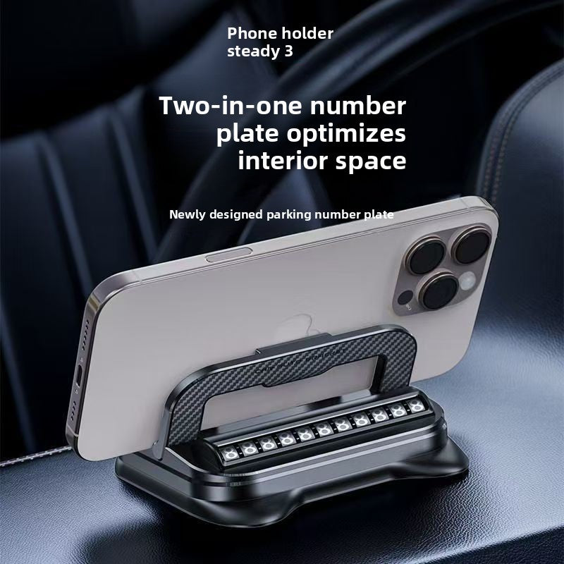 Car Mobile Phone Holder with Parking Number Plate