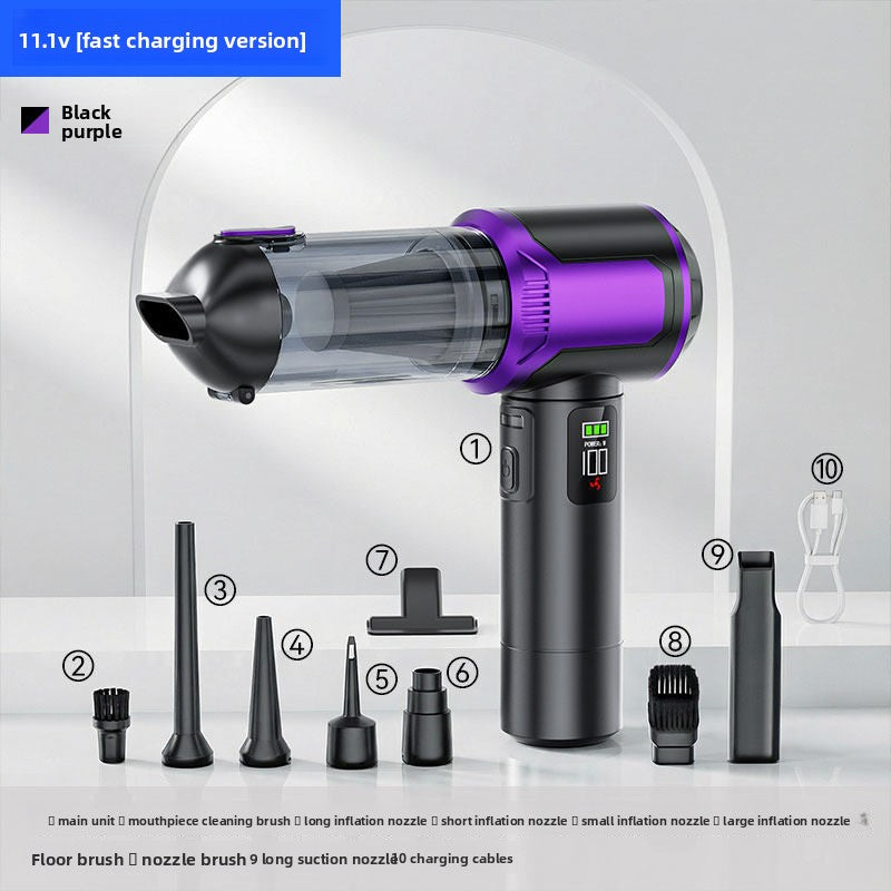 Car-Mounted Dual-Purpose Vacuum Cleaner with Digital Display