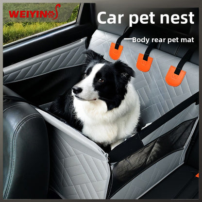Car Pet Mat with Hard Bottom and Safety Seat Belt