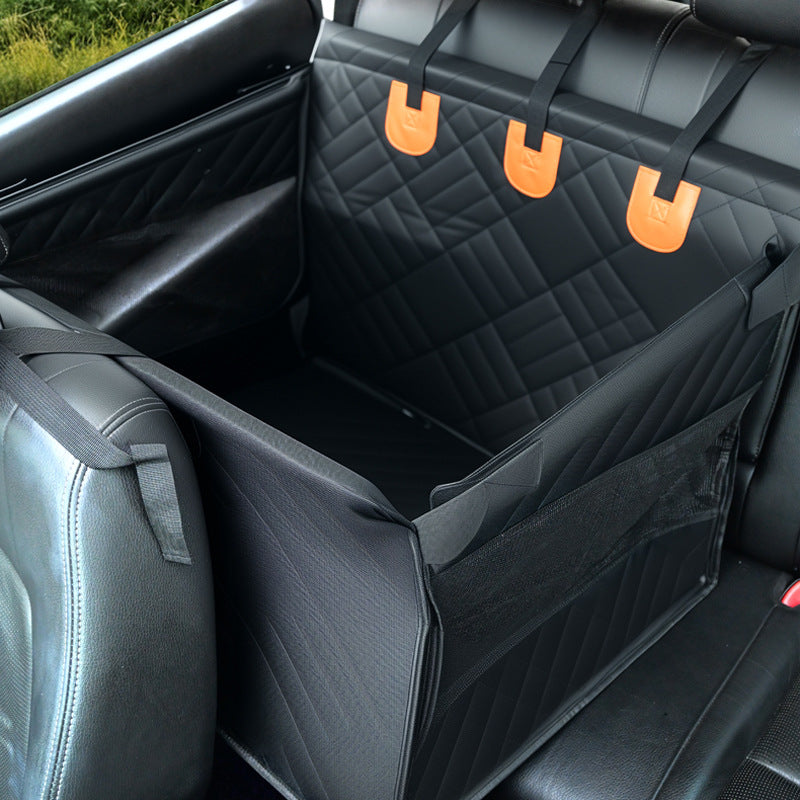 Car Pet Mat with Hard Bottom and Safety Seat Belt