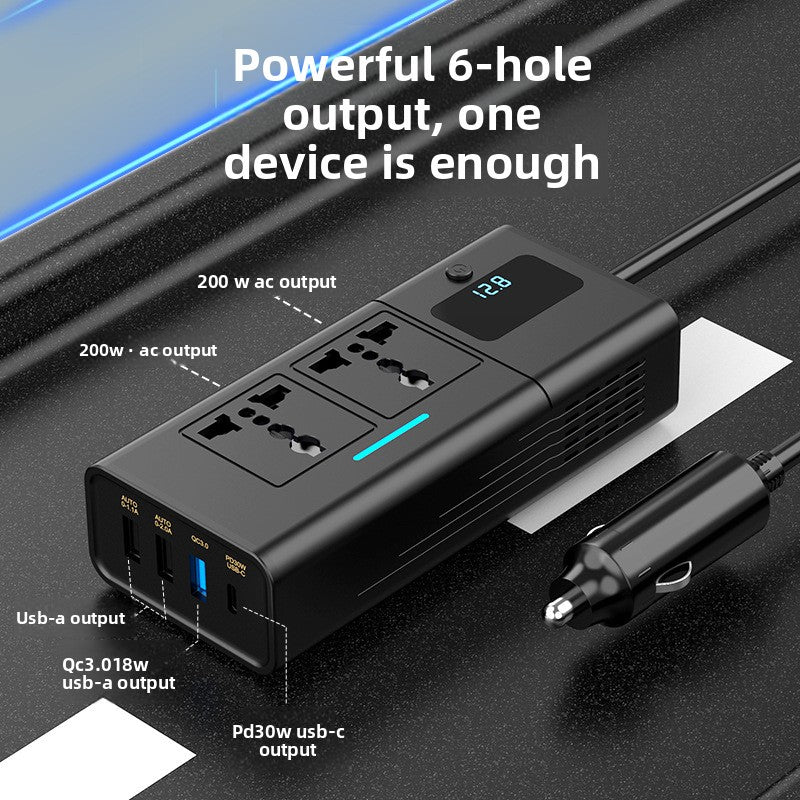Car Power Inverter 200W 12V to 110V/220V Converter
