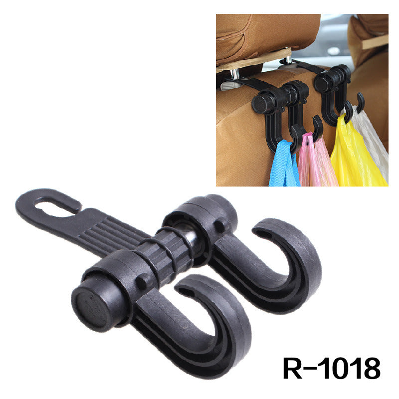 Car seat back double hooks