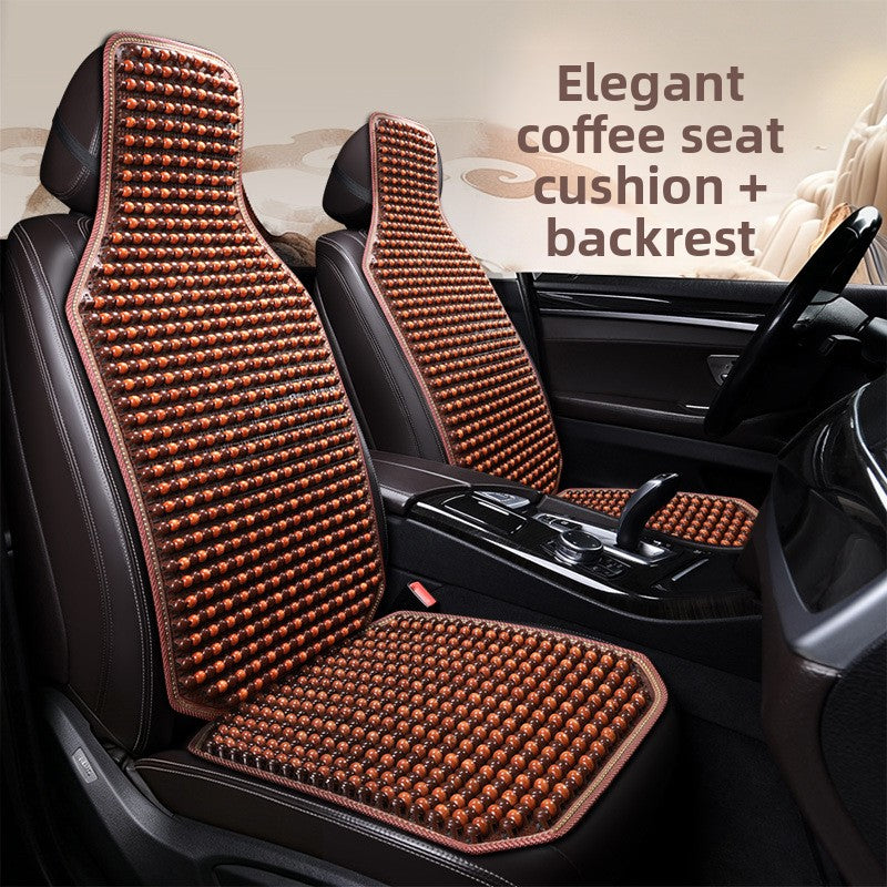 Car Seat Cushion Summer Cooling Mat Wooden Bead Ventilation Seat Pad