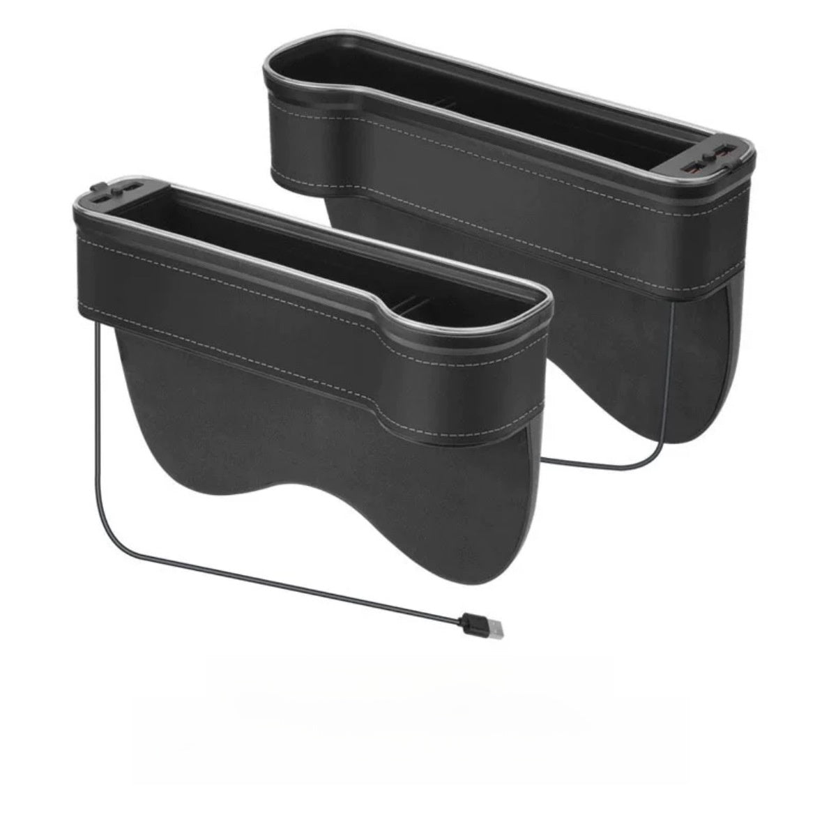 Car Seat Gap Storage Box Car Gap Storage Box Atmosphere Light with Charging Multifunction Car Interior Supplies
