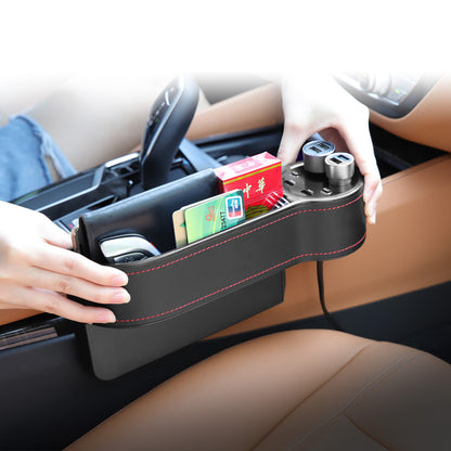 Car Seat Gap Storage Box with Dual USB Charger