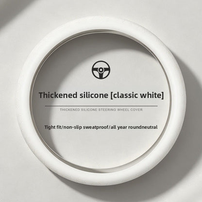 Car Silicone Steering Wheel Cover, Thickened, Suitable for All Seasons, Anti-Slip, Breathable Protective Cover, Summer Handle Cover