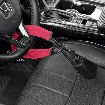 Car Steering Wheel Security Lock with Steel Cable
