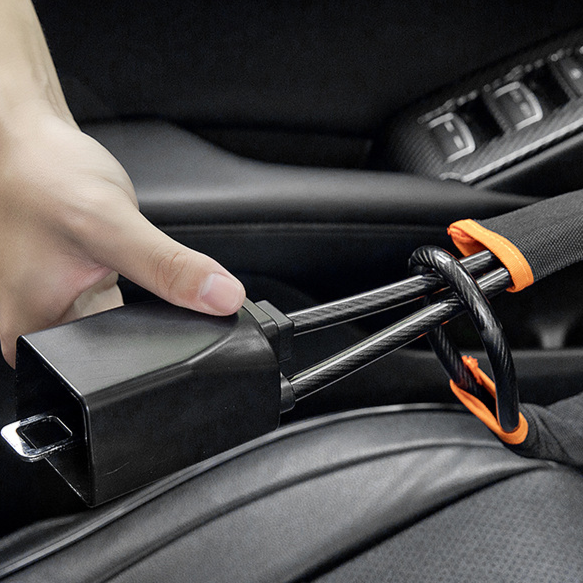 Car Steering Wheel Security Lock with Steel Cable