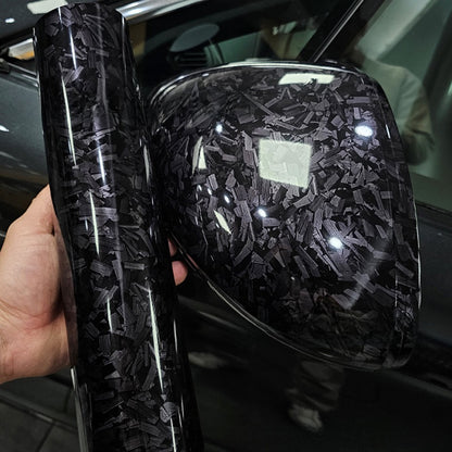 Car stickers are forged carbon fiber in black and red